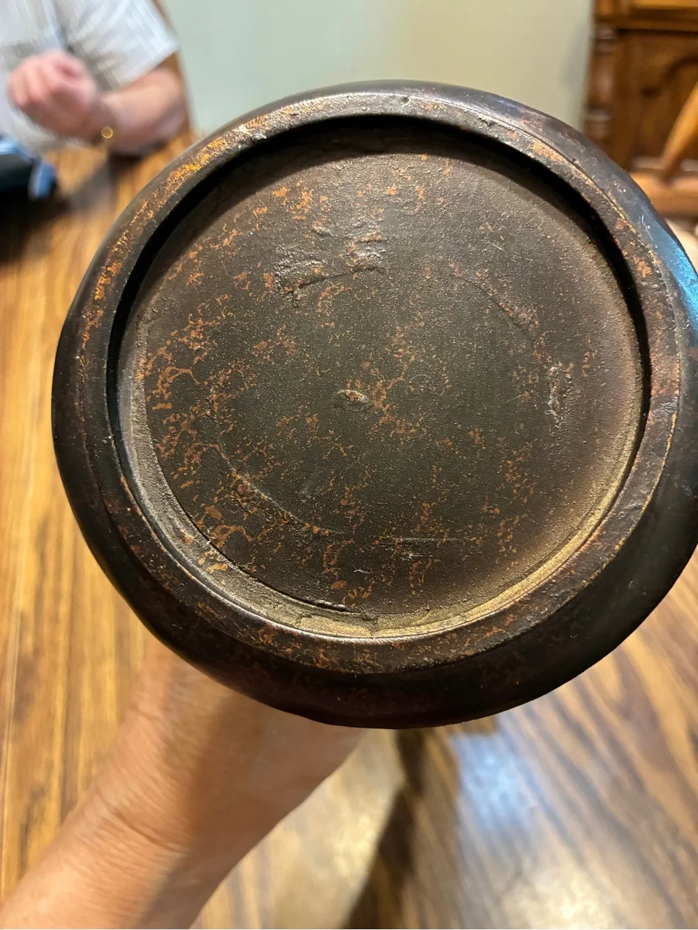 Decorative Bronze-Accent Candle Holder Pillar - Brown
